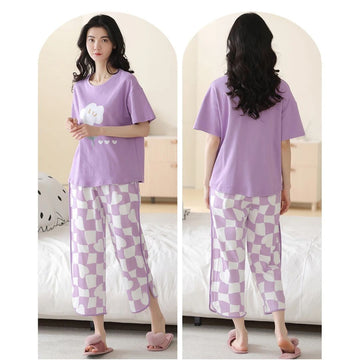 N-Purplish  Printed Night Suit